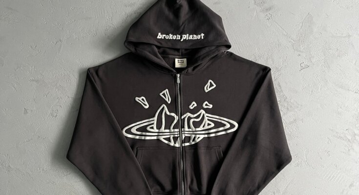 Broken Planet Black Zip Up Hoodie