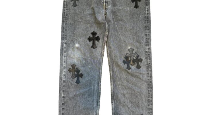 blue cotton chrome hearts jeans 45520699 1 2