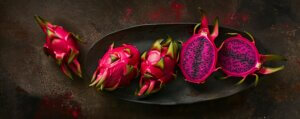 pitahaya dragon fruit still life cinematic dark style