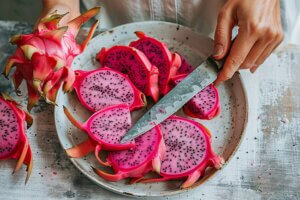 view delicious dragon fruit pitahaya