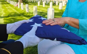 Us,Military,Flag,Presentation,At,National,Cemetery